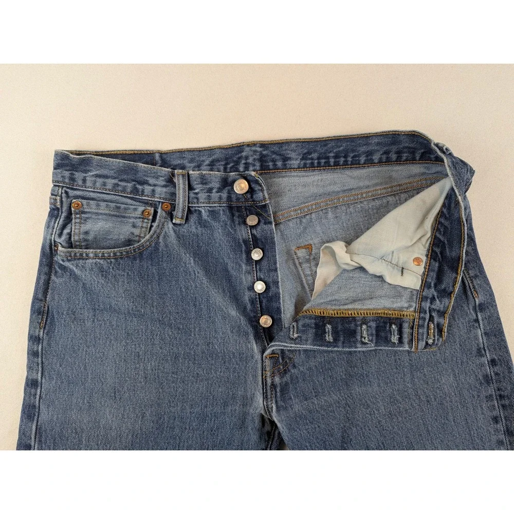 Levi's 501 Original Fit Button Fly Blue Denim Jeans Mens 35x30 Medium Wash